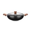 WOK MTA CERAMIC+ COM TAMPA DE VIDRO 28CM 4,3L BLACK - REVESTIMENTO CERAMICO