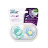 CHUPETAS AVENT SILICONE MENINO 18 MESES+ KIT 2UN + ESTOJO
