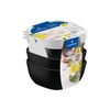 JOGO DE POTES TRAMONTINA MIXCOLOR EM POLIPROPILENO PRETO COM TAMPA TRANSPARENTE 600ML 3 PEÇAS