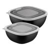 JOGO DE POTES TRAMONTINA MIXCOLOR EM POLIPROPILENO PRETO COM TAMPA TRANSPARENTE 2 PEÇAS