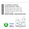 KIT CLASSIC AVENT 3 MAMADEIRA 125/260/330ML BICO N 1,2,3 - TRANSP.