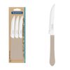 CONJUNTO DE FACAS PARA CHURRASCO TRAMONTINA LEME COM LÂMINAS EM AÇO INOX E CABOS DE POLIPROPILENO CINZA 6 PÇS