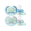 KIT 2 CHUPETAS AVENT ULTRA AIR NIGHT 0% BPA + ESTOJO - 6-18 MESES - MENINO - PHILIPS AVENT