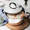 CAÇAROLA FUNDA AÇO INOX DUO SILICONE