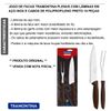 JOGO TRINCHANTE TRAMONTINA PLENUS COM LÂMINAS EM AÇO INOX E CABOS DE POLIPROPILENO MARROM 2 PÇS