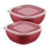 JOGO DE POTES TRAMONTINA MIXCOLOR EM POLIPROPILENO VERMELHO COM TAMPA TRANSPARENTE 2L 2PEÇAS