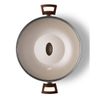WOK AURA MTA COM TAMPA DE VIDRO BAUNILHA 28CM 4,3 LITROS DUAS ALCAS