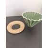 Coador de Café Cerâmico Verde com Base de Bambu