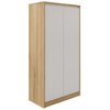 Armário Alto 2 Portas 40x160cm - Linha Beta (Madeirado - Branco)