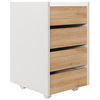 Gaveteiro Volante com 4 Gavetas 40x45cm - Linha Beta (Branco - Madeiro)