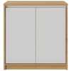 Armário Baixo 2 Portas 75x40cm - Linha Beta (Madeiro - Branco)