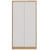 Armário Alto 2 Portas 40x160cm - Linha Beta (Madeirado - Branco)