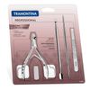 KIT PARA CUTÍCULAS + PINÇA 4 PEÇAS PROFESSIONAL - PEÇAS DE AÇO INOX