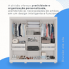 Guarda Roupas/Roupeiro Salleto Atenas 3 Portas Com Pes/Com Espelho - Branco