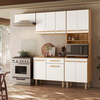 Cozinha Nicioli Lemon Freijo/Off White Cristal Pta Fechada + Balcao Niciolli Lemon Freijo/Off White Cristal C/ Tpo