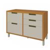 Balcao Nesher 1 Porta 4 Gavetas Imperatriz 120Cm 100% MDF - Freijo-Off White