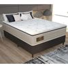 Cama Box Casal Universal Convencional Suede Liso + Colchão Molas Ensacadas Twins - Gazin 138cm