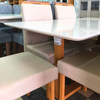 Mesa Minas Decor Ruby com Tampo de 1,60x0,90 + 6 Cadeiras Linho Bege 01/Bord.01, Imbuia Mel