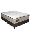 Cama Box Casal Universal Convencional Suede Liso + Colchão Molas Ensacadas Twins - Gazin 138cm