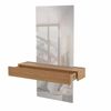 Aparador Dalla 110CM Com 1 Gaveta - Freijo/Off White/Espelho
