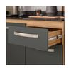Cozinha Compacta Nicioli Fit Com Balcão Fit - Freijo/Chumbo Pta de Vidro