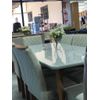 Mesa Cel Moveis Dubai 2Mx0,90M Com 08 Cadeiras Jade Tampo Smart Plus Vdo Off- Tecido 169 Cinamomo
