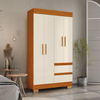 Guarda Roupas/Roupeiro Acp Maya 4 Portas MDP - Cinamomo/Off White