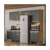 Cozinha Compacta Nicioli Fit Com Balcão Fit - Freijo/Chumbo Pta de Vidro