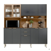Kit Cozinha Demobile, Compacta, Amora, 10 Portas, 2 Gavetas - Amendola/Grafito Prime Tx