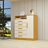Comoda Acp Madri Plus 5 Gavetas E Sapateiro - Cinamomo/Off White