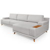 Sofa Primor Roma 2,93m 3 Lugares Com Chaise Ripado Tecido 1159 Cinza