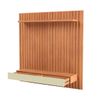 Painel Pradel Suspenso Ripado 183Cm Com Duas Gavetas + Led - Freijo/Off White