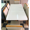 Mesa Minas Decor Ruby com Tampo de 1,60x0,90 + 6 Cadeiras Linho Bege 01/Bord.01, Imbuia Mel