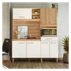 Kit Cozinha Nicioli Yara 160 Pta Fechada -Freijo /Off White Crt/Rip. Freijo