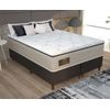 Cama Box King Universal Convencional Suede Liso + Colchão Molas Ensacadas Twins - Gazin 193cm