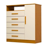 Comoda Acp Madri Plus 5 Gavetas E Sapateiro - Cinamomo/Off White