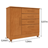 Comoda Tcil Chicago 4 Gavetas Com 4 Pes - Cinamomo/Cinamomo