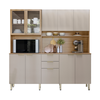 Kit Cozinha Demobile Compacta Amora 10 Portas 2 Gavetas Amendola/Nude Prime Tx