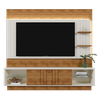 Estante Home Guaíba, Para Tv Até 65, 200cm, Cor: Off White / Amêndoa - Mobler
