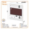 Painel Pradel Suspenso Ripado 183Cm Com Duas Gavetas + Led - Freijo/Off White