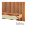 Painel Pradel Suspenso Ripado 183Cm Com Duas Gavetas + Led - Freijo/Off White