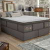 Cama Box Lazzari Molejo Queen 1,98x1,58 Molas Ensacadas Linho Chumbo