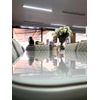 Mesa Cel Moveis Dubai 2Mx0,90M Com 08 Cadeiras Jade Tampo Smart Plus Vdo Off- Tecido 169 Cinamomo