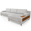 Sofa Primor Roma 2,93m 3 Lugares Com Chaise Ripado Tecido 1159 Cinza