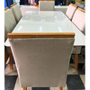 Mesa Minas Decor Ruby com Tampo de 1,60x0,90 + 6 Cadeiras Linho Bege 01/Bord.01, Imbuia Mel