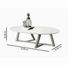 Mesa de Centro Tebarrot Camelia - Branco/Amêndoa