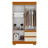 Guarda Roupas/Roupeiro Acp Maya 4 Portas MDP - Cinamomo/Off White