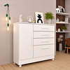 Comoda Tcil Chicago 4 Gavetas Com 4 Pes - Neve/Neve
