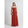 Vestido Laço Tule Terracota
