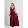 Vestido Cetim Com Pala Vermelho